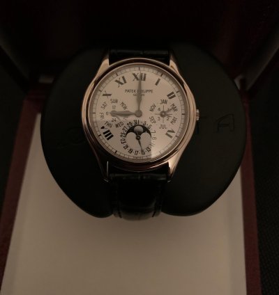 Patek Philippe Perpetual Calendar 3940g - Perpetual Calendar White Roman Dial 18k White Gold Rare Excellent With Pp Watch Winder Wallet Archive Extract