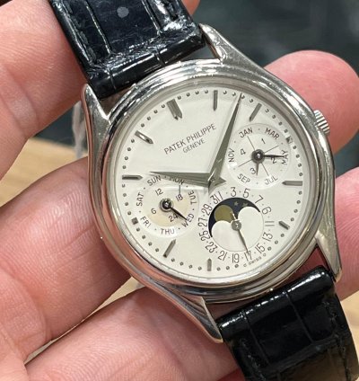 Patek Philippe Perpetual Calendar 3940g-second Series-1992 White Gold Perpetual Calendar Whith Extract Patek Philippe-never Polish