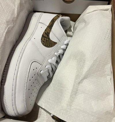 2019 Nike Men Air Force 1 Ivory Snake Ao1635-100 Us10 5