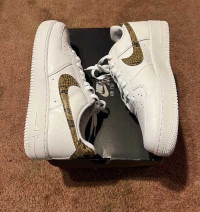 2019 Nike Men Air Force 1 Ivory Snake Ao1635-100 Us10 5