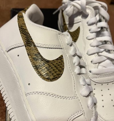 2019 Nike Men Air Force 1 Ivory Snake Ao1635-100 Us10 5