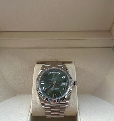 Rolex Day-date 40 White Gold Olive Anniversary Dial