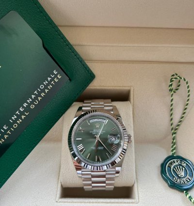 Rolex Day-date 40 White Gold Olive Anniversary Dial