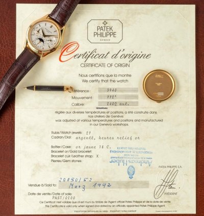 Patek Philippe Perpetual Calendar 3940j Perpetual Calendar german Dial Configuration Full Set From Huber Munich 1992