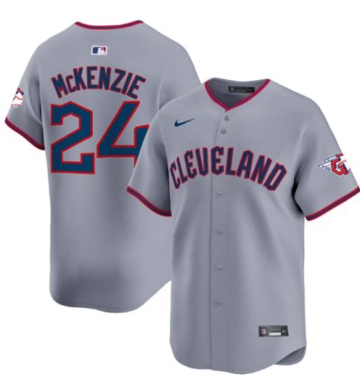 Triston Mckenzie Jersey 24 Cleveland Guardians 2025 Vapor Premier Limited All Stitched Gray