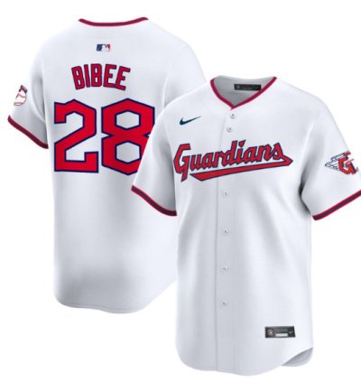 Tanner Bibee Jersey 28 Cleveland Guardians 2025 Vapor Premier Limited All Stitched White