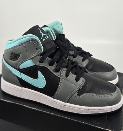 2020 Air Jordan 1 Mid Gs Grey Aqua