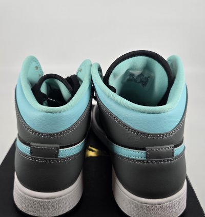 2020 Air Jordan 1 Mid Gs Grey Aqua