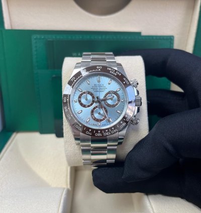 Rolex Daytona Platinum 40mm Ice Blue Index Dial