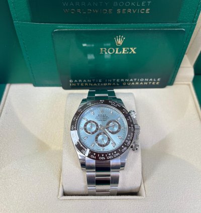 Rolex Daytona Platinum 40mm Ice Blue Index Dial