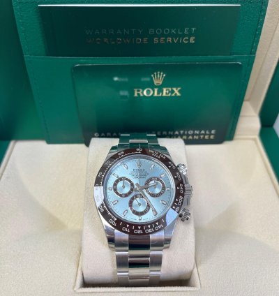 Rolex Daytona Platinum 40mm Ice Blue Index Dial
