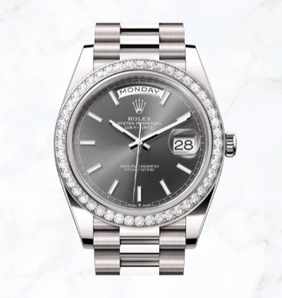 Rolex Day-date 40 White Gold Slate Dial 228349rbr new Unworn
