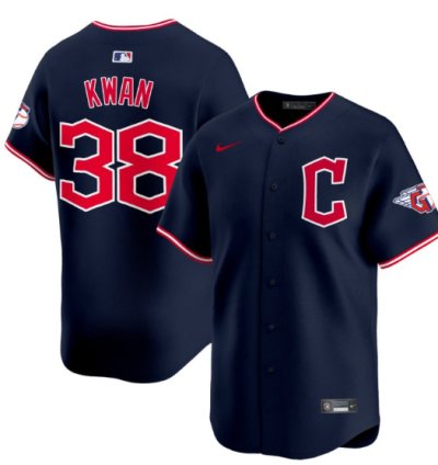 Steven Kwan Jersey 38 Cleveland Guardians 2025 Vapor Premier Limited All Stitched Navy