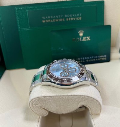 Rolex Daytona Platinum Cosmograph Daytona Ice Blue Index Dial Oyster Bracelet 126506