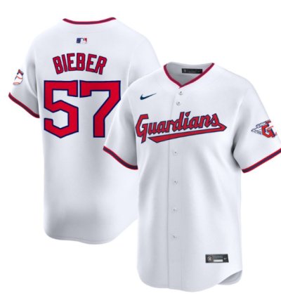 Shane Bieber Jersey 57 Cleveland Guardians 2025 Vapor Premier Limited All Stitched White
