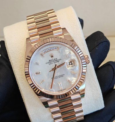 Rolex Day-date 40 White Mother Of Pearl Diamonds Dial Ng White