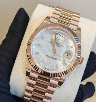 Rolex Day-date 40 White Mother Of Pearl Diamonds Dial Ng White