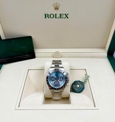 Rolex Daytona Platinum Daytona 126506 126506a Ice Blue Baguette Dial Unworn 2024