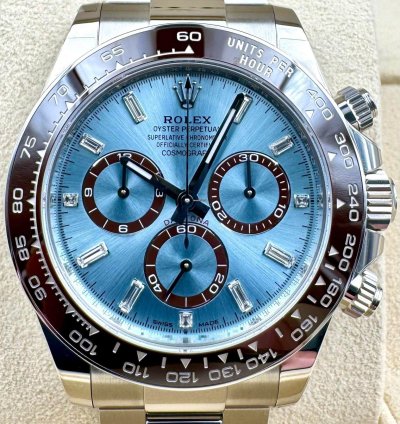 Rolex Daytona Platinum Daytona 126506 126506a Ice Blue Baguette Dial Unworn 2024