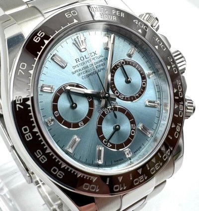 Rolex Daytona Platinum Daytona 126506 126506a Ice Blue Baguette Dial Unworn 2024