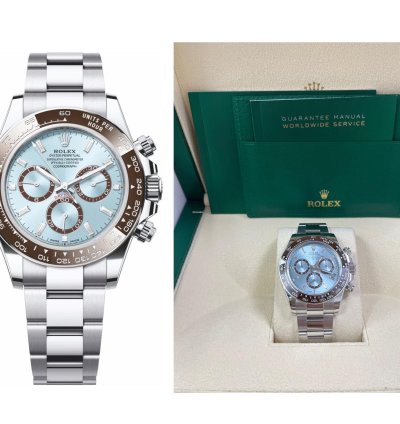 Rolex Daytona Platinum Daytona Ice Blue Baguette Dial 126506