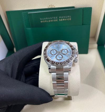 Rolex Daytona Platinum Daytona Ice Blue Baguette Dial 126506