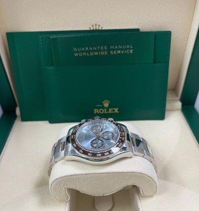 Rolex Daytona Platinum Daytona Ice Blue Baguette Dial 126506