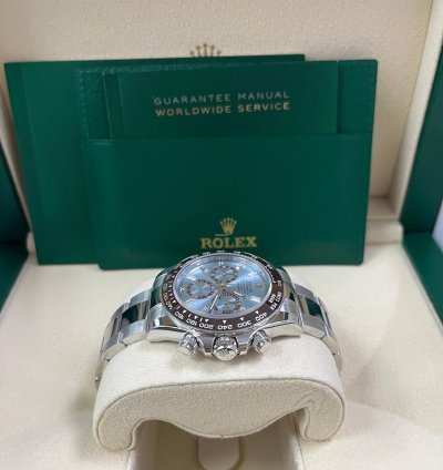 Rolex Daytona Platinum Daytona Ice Blue Baguette Dial 126506