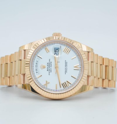 Rolex Day-date 40 White Roman Dial