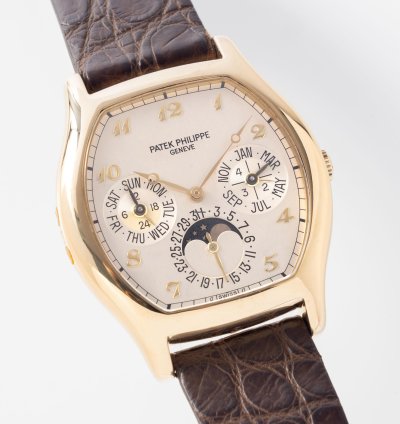 Patek Philippe Perpetual Calendar 5040j In 18k Yellow Gold Tonneau Case With Box And Papers