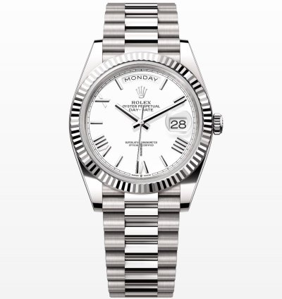 Rolex Day-date 40 White Roman Dial Unworn