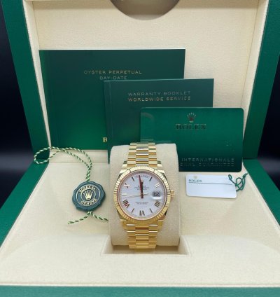 Rolex Day-date 40 White Roman Dial Unworn