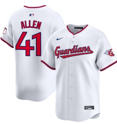 Logan Allen Jersey 41 Cleveland Guardians 2025 Vapor Premier Limited All Stitched White