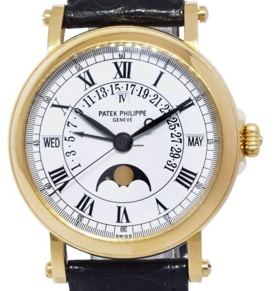 Patek Philippe Perpetual Calendar 5059 18k Yellow Gold Mens 36mm Watch 5059j