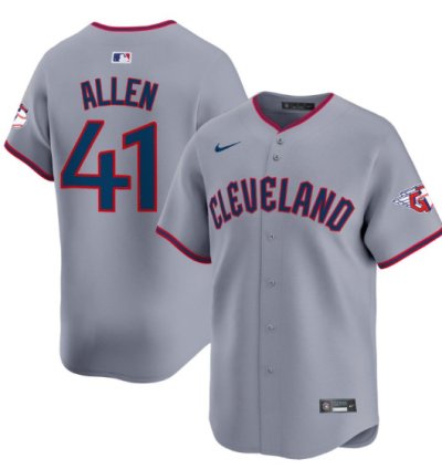 Logan Allen Jersey 41 Cleveland Guardians 2025 Vapor Premier Limited All Stitched Gray