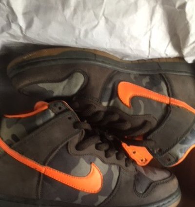 Nike Sb Dunk Highs Brian Anderson Camo With Safety Orange