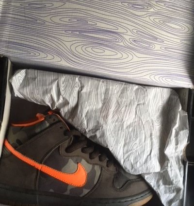 Nike Sb Dunk Highs Brian Anderson Camo With Safety Orange