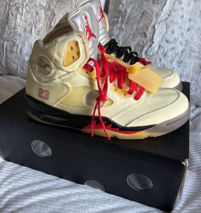 Jordan 5 Off White Sail Sneakers