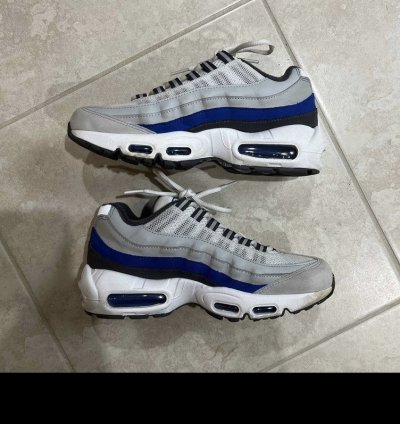 2021 Nike Air Max 95 Recraft Gs White Game Royal