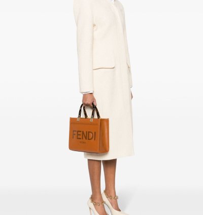 Fendi Small Sunshine Leather Tote Bag