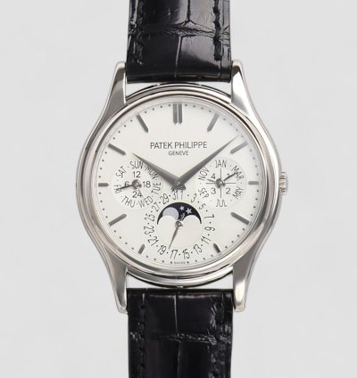 Patek Philippe Perpetual Calendar 5140g Ultra Thin 18k White Gold Silver Dial Description