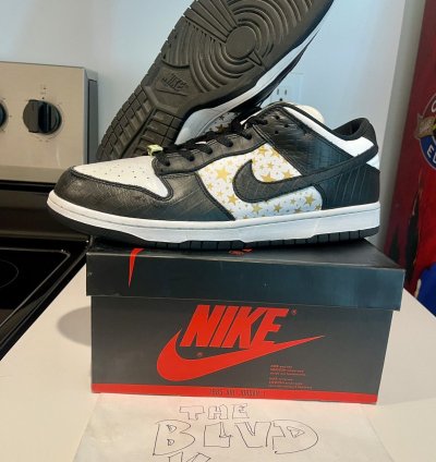 2021 Supreme Nike Sb Dunk Low Og Qs Stars Black