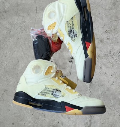 Jordan 5 Off-white Sail Sneakers