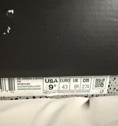 Jordan 5 Og Metallic Size 9 5