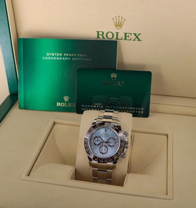 Rolex Daytona Platinum Ref 116506 Ice Blue Dial New Full Set 2022