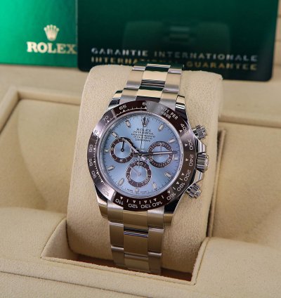 Rolex Daytona Platinum Ref 116506 Ice Blue Dial New Full Set 2022