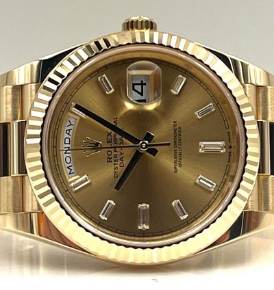 Rolex Day-date 40 Yellow Gold Day-date 40 Champagne Baguette Dial 228238 Unworn 2023