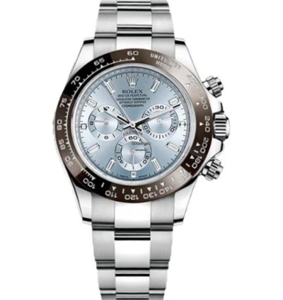 Rolex Daytona Platinum With Ice Blue Dial And Baguettes Diamonds Fix Price