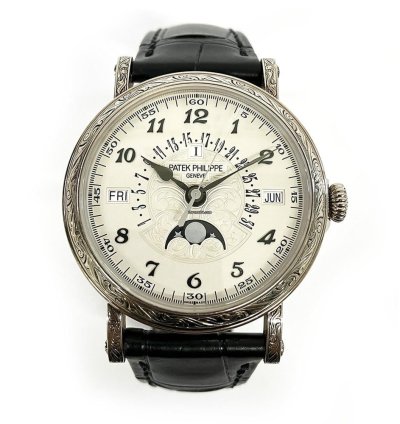 Patek Philippe Perpetual Calendar 5160 500g-001 38mm White Gold With Black Leather Watch 2018