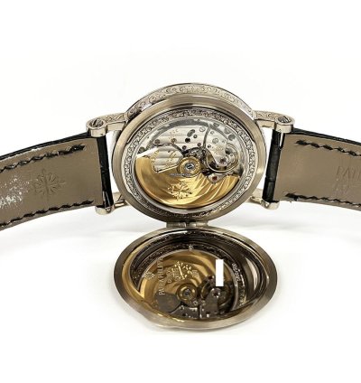 Patek Philippe Perpetual Calendar 5160 500g-001 38mm White Gold With Black Leather Watch 2018
